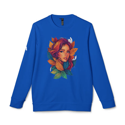 Adidas Women's Fleece Crewneck Sweatshirt - Fantasy Woman Face Fleece Sweatshirt