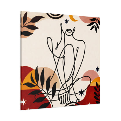 Abstract Line Art Woman Canvas Print