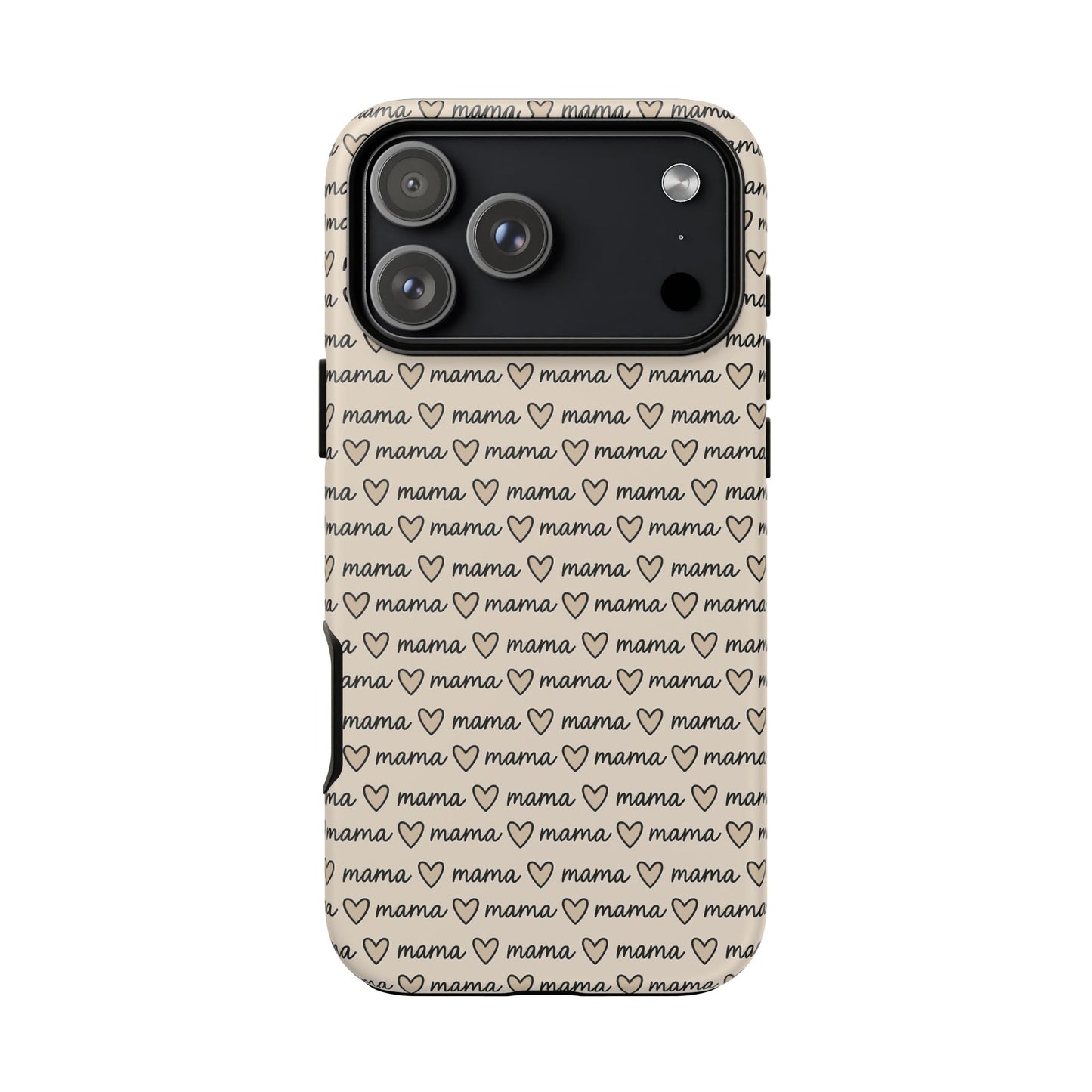 Mama Script Heart Pattern Phone Case