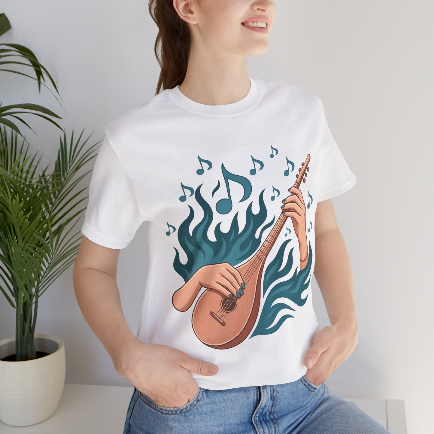 Musical Vibes Tee, Women's Graphic T-Shirt, Music Lover Gift, Casual Wear, Festival Outfit, Band Merch - Lightweight Fabric Tee