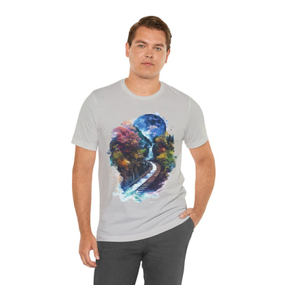 Classic and Unisex T-Shirt with 3D Watercolor design - Lightweight Fabric Tee