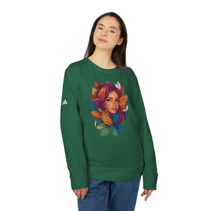 Adidas Women's Fleece Crewneck Sweatshirt - Fantasy Woman Face Fleece Sweatshirt
