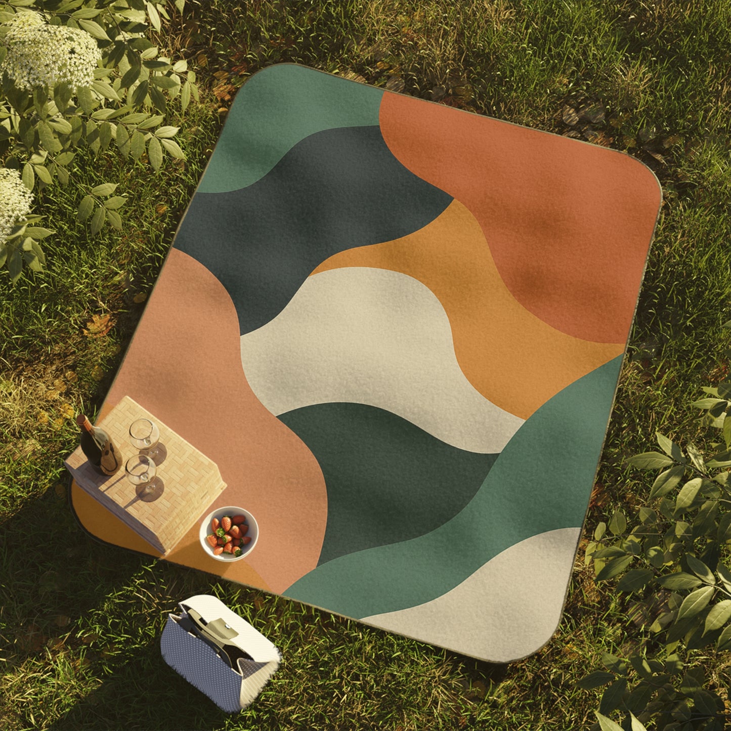 Stylish Outdoor Picnic Blanket - Modern Abstract Design