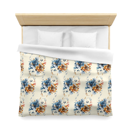 Floral Microfiber Duvet Cover, Soft Bedding Set, Cozy Home Decor, Nature-Inspired Bedroom, Spring Gift Idea