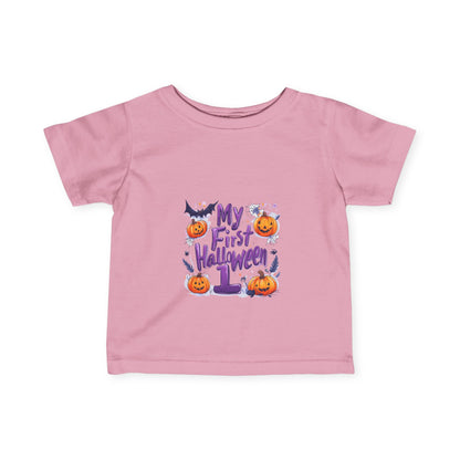 Infant Fine Jersey Tee - Spooky First Halloween - "My First Halloween" Cute Cartoon Design