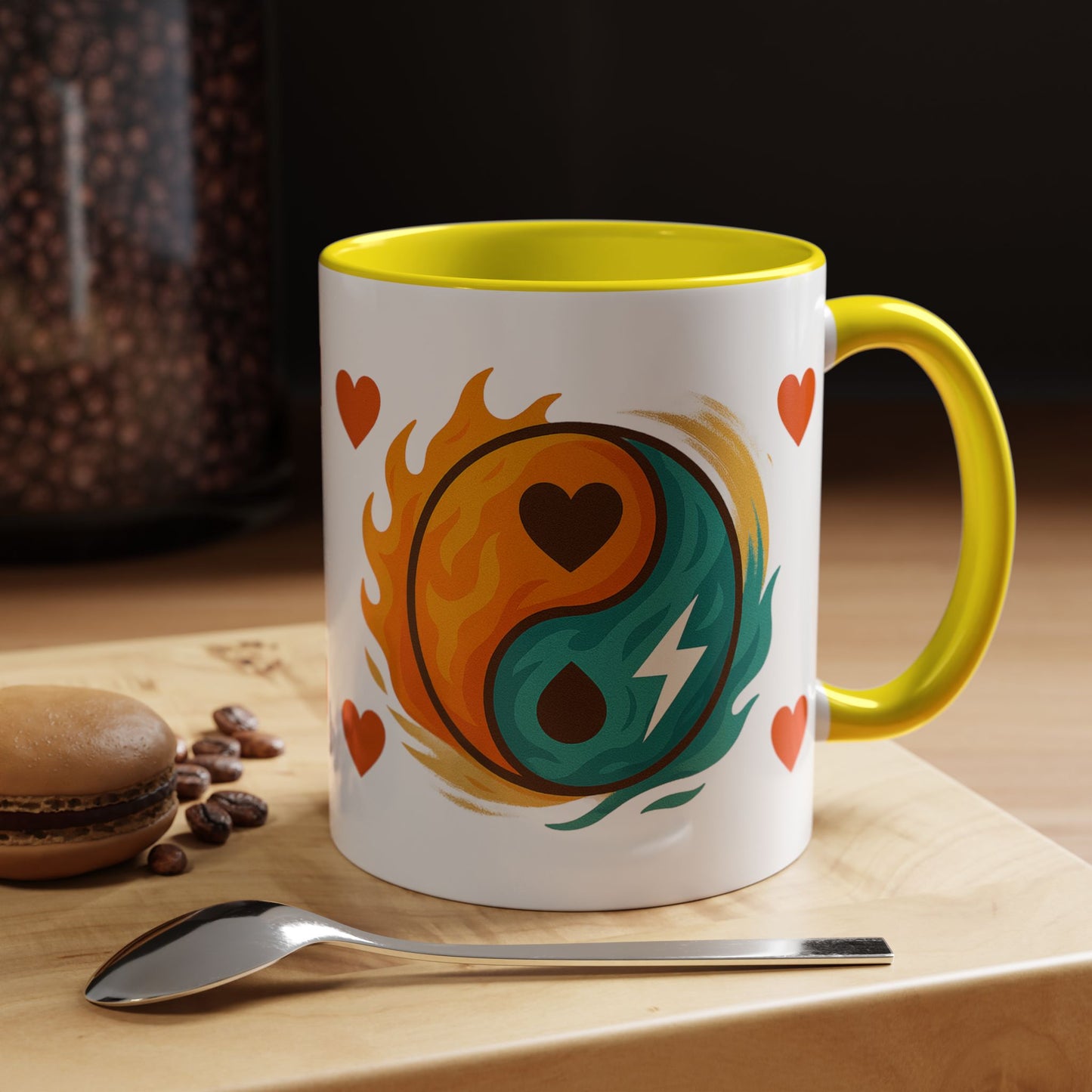 Bold Yin Yang Accent Coffee Mug – 11oz & 15oz – Perfect for Coffee Lovers