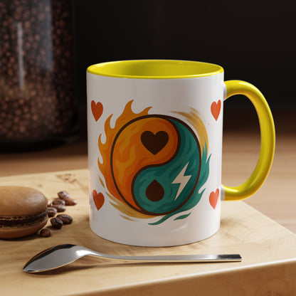 Bold Yin Yang Accent Coffee Mug – 11oz & 15oz – Perfect for Coffee Lovers
