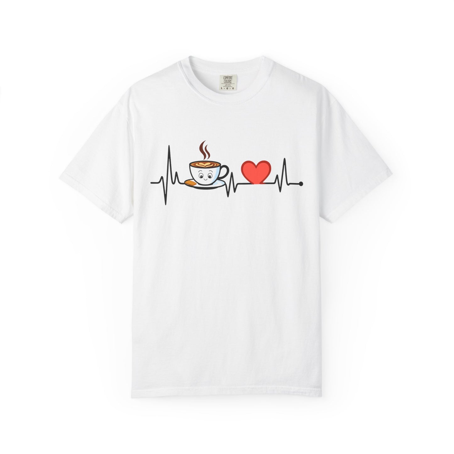 Cute Coffee Heartbeat T-Shirt, Unisex Tee for Coffee Lovers, Gift for Baristas, Casual Wear, Perfect for Birthdays and Holidays