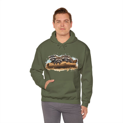 Cozy Raccoon Hooded Sweatshirt - Unisex Heavy Blend™- Raccoon in hoodie - Raccoon Hoodie with ears