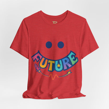 Colorful Future Smiley Unisex Tee - Vibrant Graphic T-Shirt for Optimism and Fun - Lightweight Fabric T-shirt