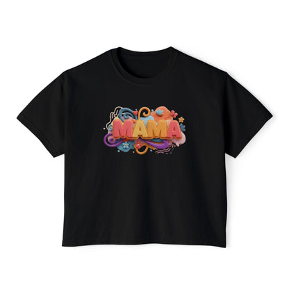 Mama Boxy Tee – Casual Women's T-Shirt for Moms - Women's Boxy Tee
