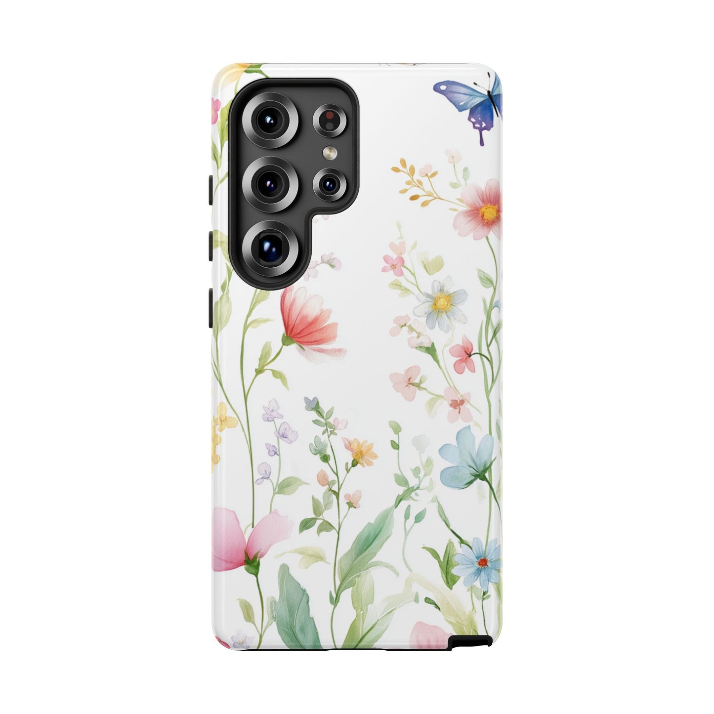 Watercolor Wildflower & Butterfly Phone Case - iPhone, Samsung, and Google case
