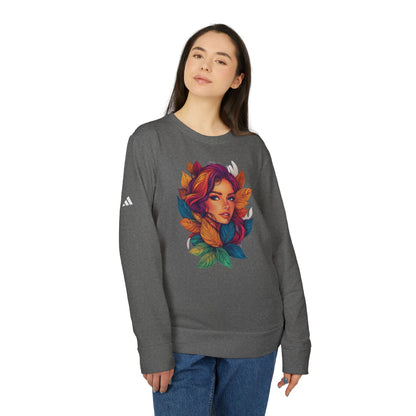 Adidas Women's Fleece Crewneck Sweatshirt - Fantasy Woman Face Fleece Sweatshirt