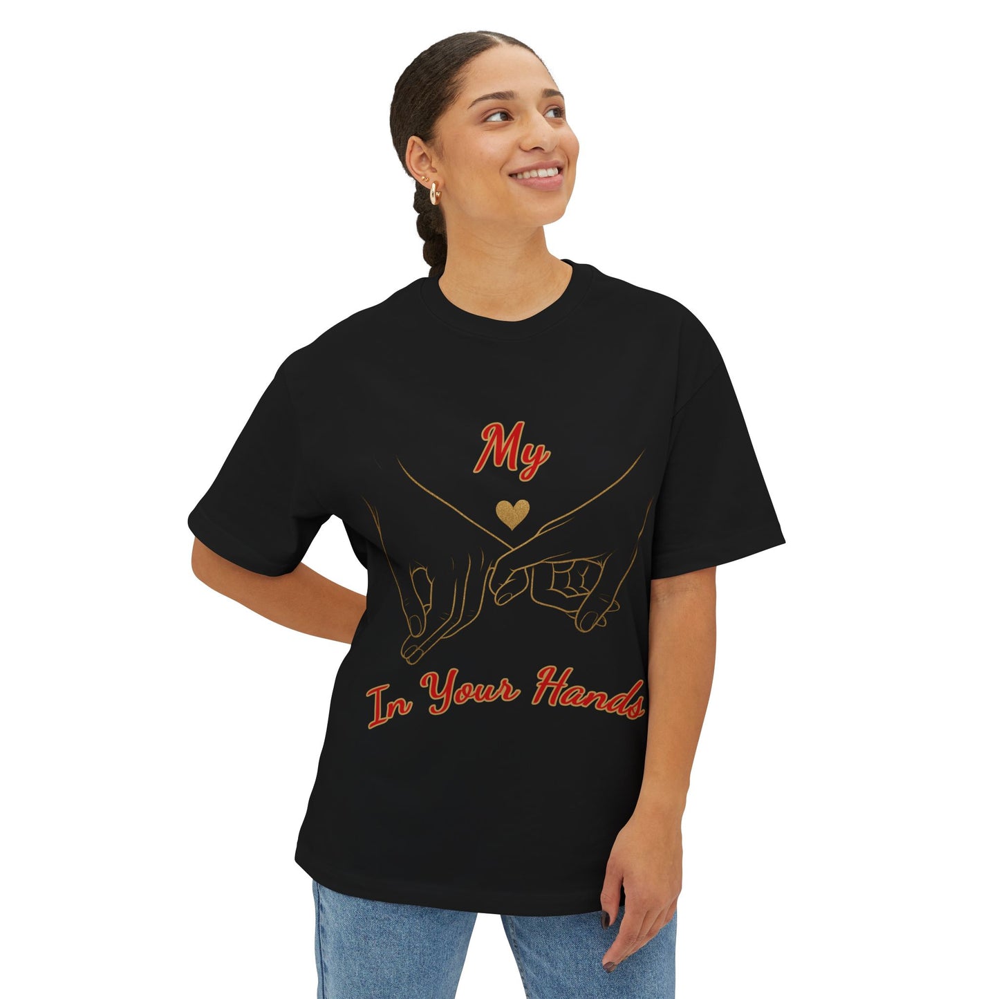 Unisex Oversized Boxy Tee - 'Love Connection' Graphic T-Shirt