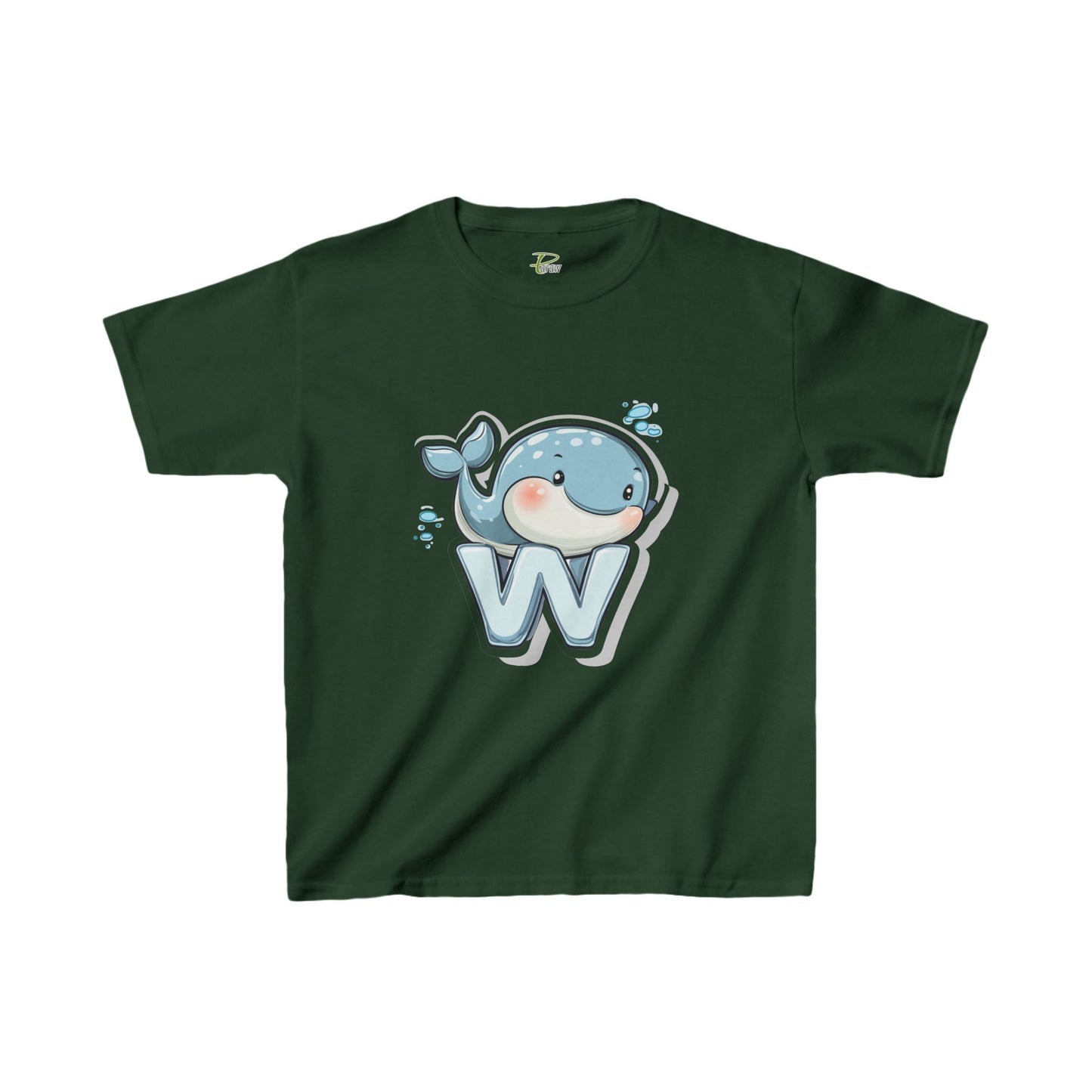 Youth Heavy Cotton™ Tee - Unisex Cute Cartoon Whale Design T-Shirt