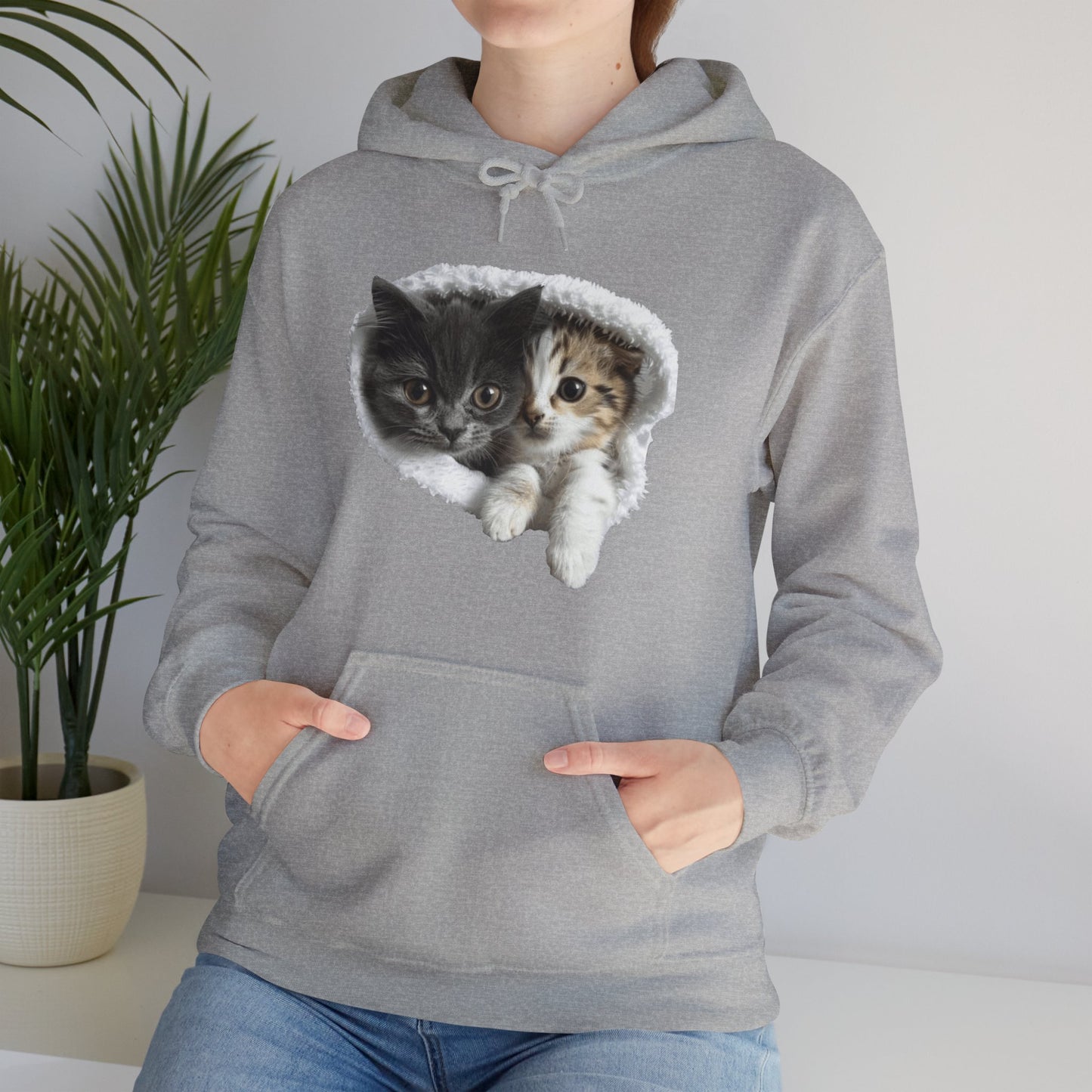 Cute Cat Design for Cat Lovers - Unisex Heavy Blend™ Hooded Sweatshirt - Cat Hoodies for Men and Women