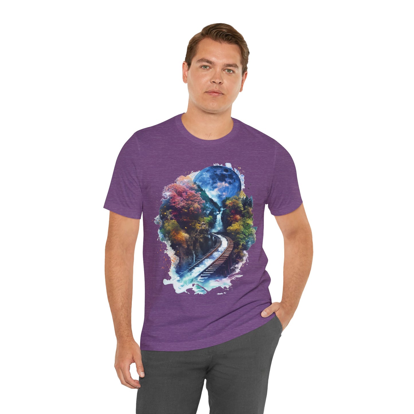 Classic and Unisex T-Shirt with 3D Watercolor design - Lightweight Fabric Tee