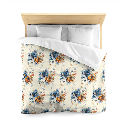 Floral Microfiber Duvet Cover, Soft Bedding Set, Cozy Home Decor, Nature-Inspired Bedroom, Spring Gift Idea