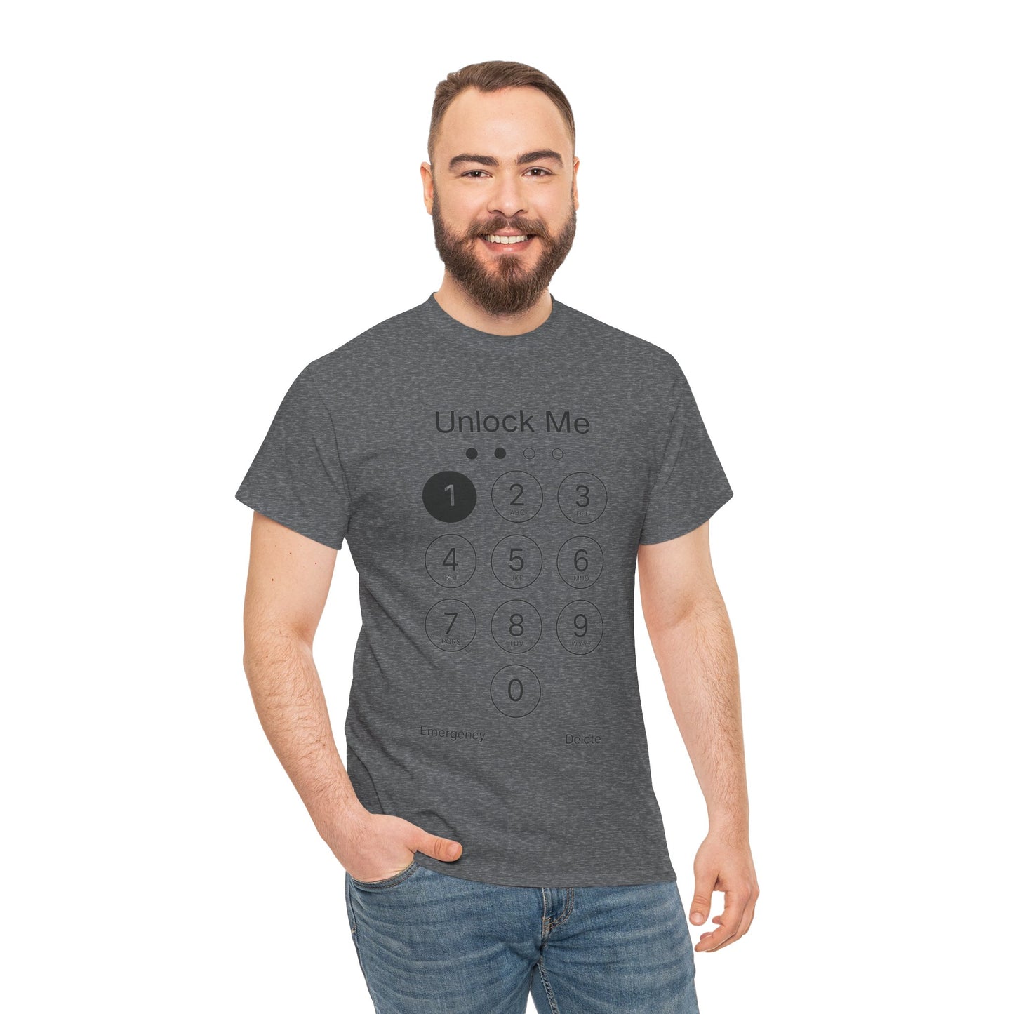 Unlock Me Graphic Tee, Funny T-Shirt for Tech Lovers, Casual Wear, Gift for Birthdays, Tech-themed Apparel, Unisex Heavy Cotton Tee