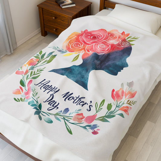 Mother's Day Floral Velveteen Plush Blanket