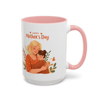 Happy Mother's Day Accent Coffee Mug - 11oz & 15oz, Perfect Gift for Moms