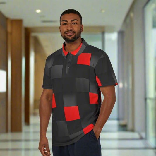 Stylish Men's Polo Shirt | Bold Checkered Design | Casual Wear, Summer Essentials, Gift for Him, Fashion Statement, Everyday Comfort, Father's Day Gift
