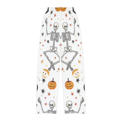 Halloween Kids Pajama Pants - Halloween-Themed Dancing Skeletons and Pumpkins Pajama Pants