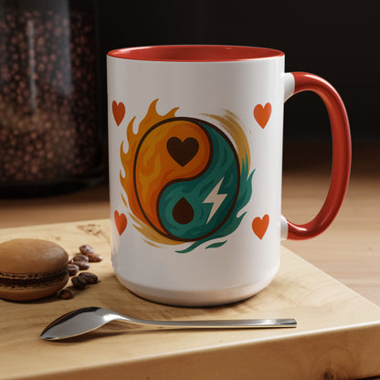 Bold Yin Yang Accent Coffee Mug – 11oz & 15oz – Perfect for Coffee Lovers