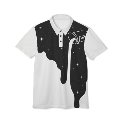 Cosmic Drip Men's Polo Shirt - Stylish Space-Themed Apparel for Casual Days