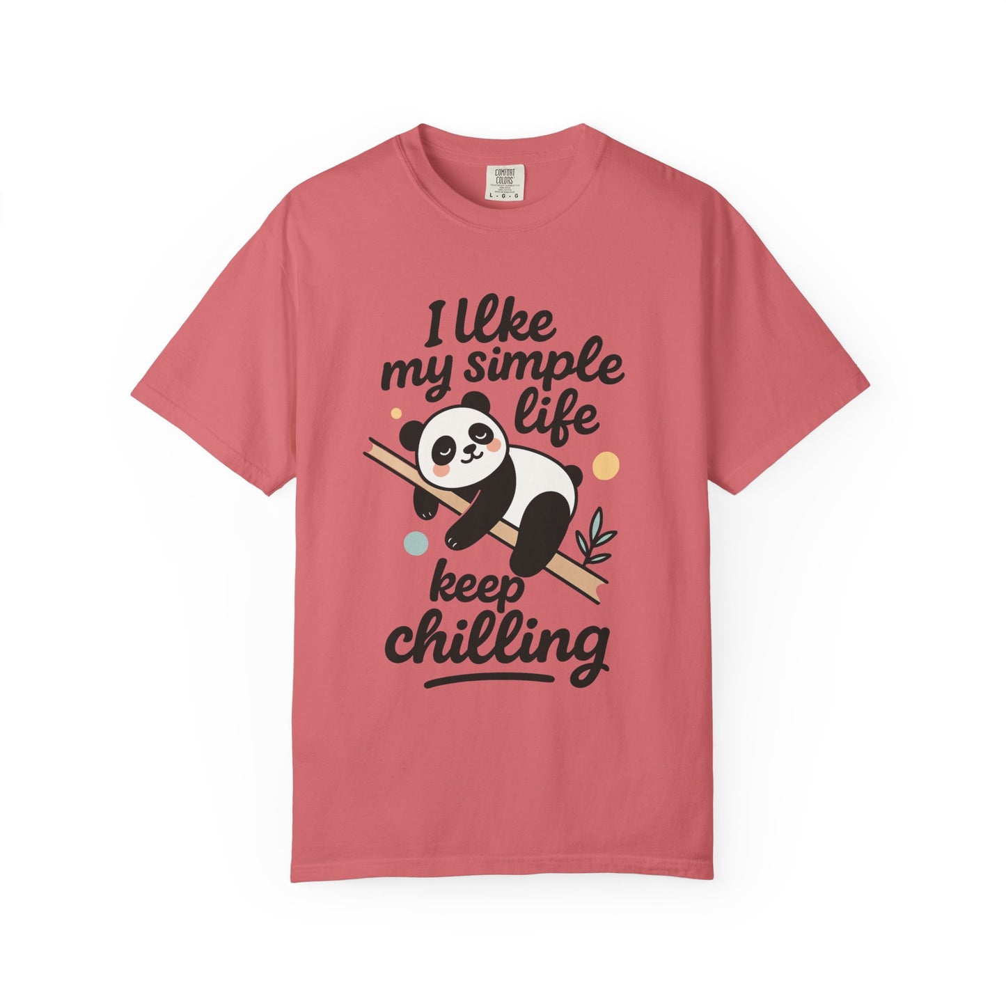 I Like My Simple Life Panda T-Shirt - Unisex Casual Tee