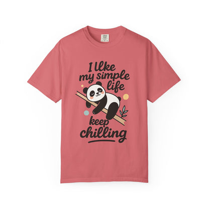 I Like My Simple Life Panda T-Shirt - Unisex Casual Tee