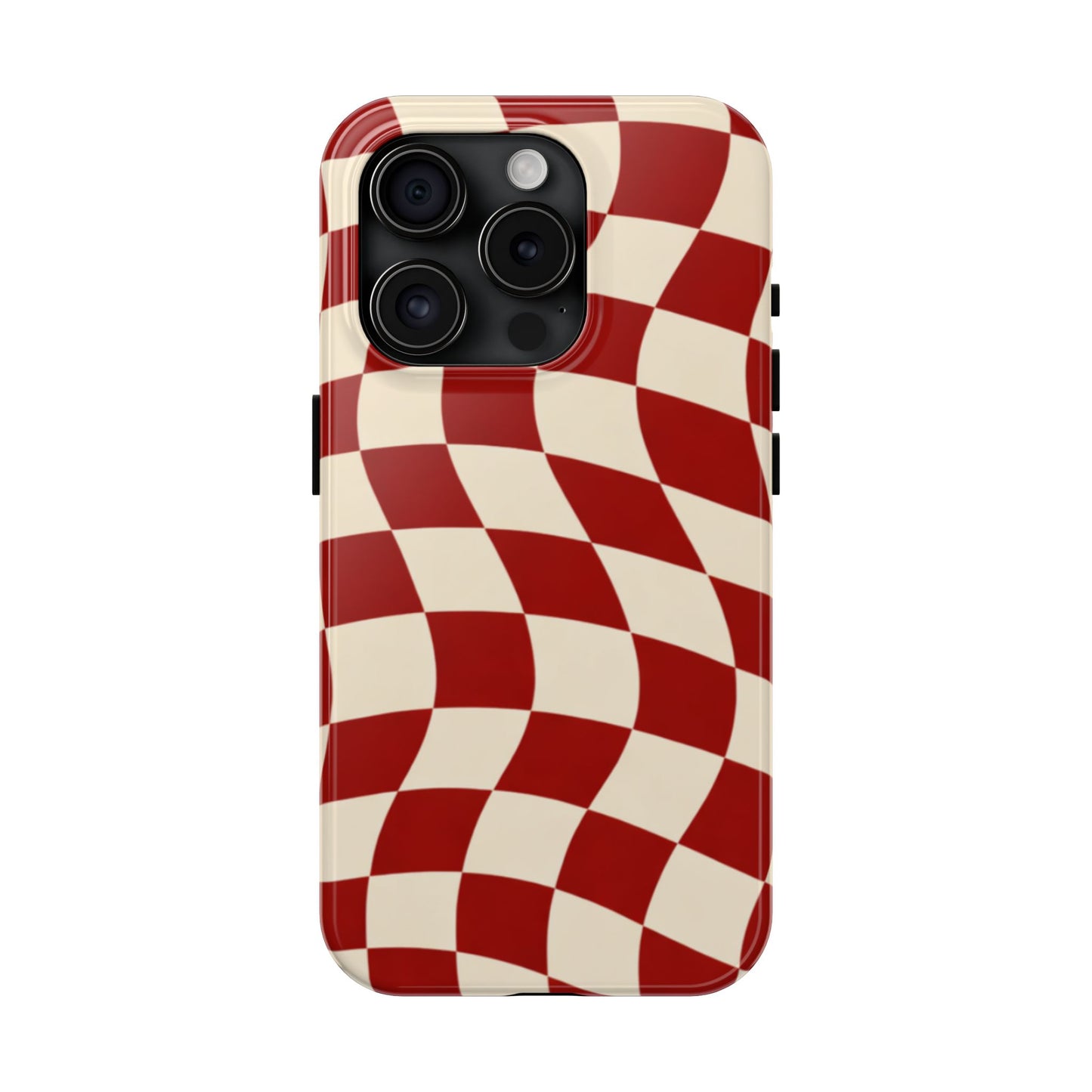 Red Wavy Checker Phone Case