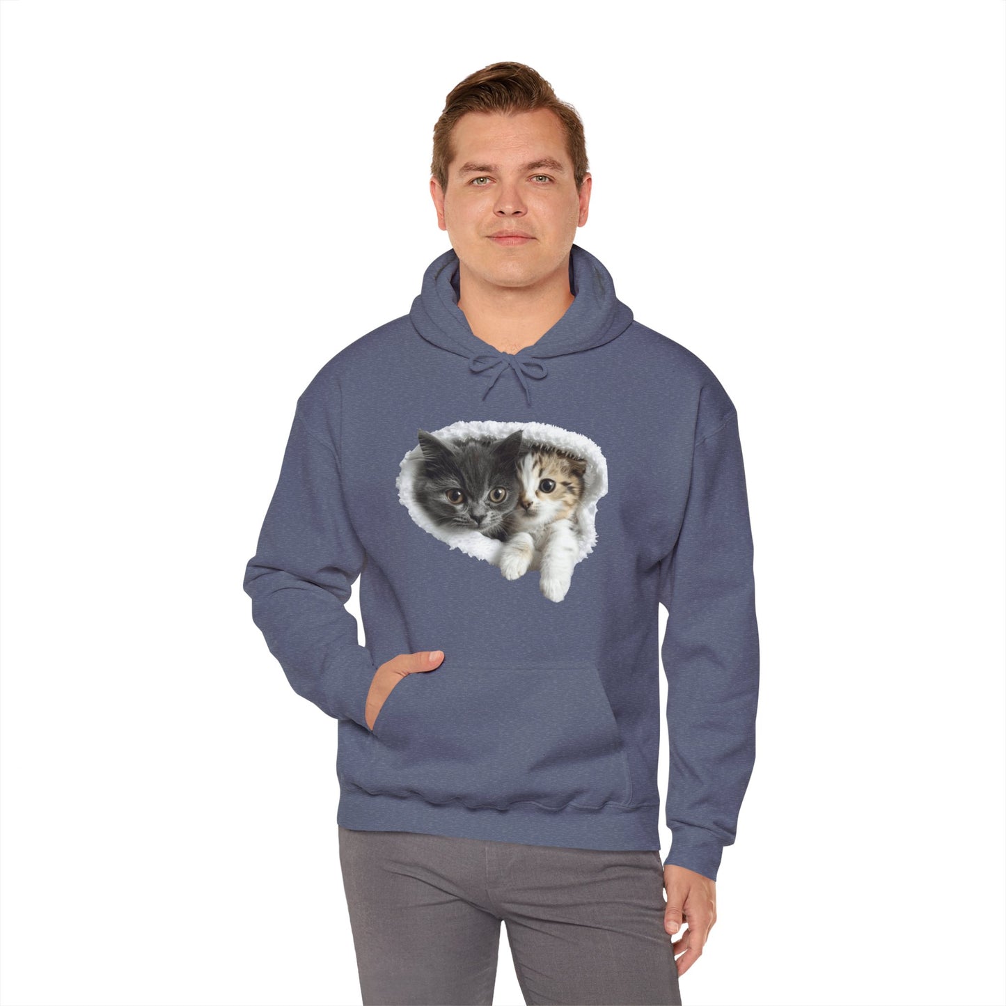 Cute Cat Design for Cat Lovers - Unisex Heavy Blend™ Hooded Sweatshirt - Cat Hoodies for Men and Women