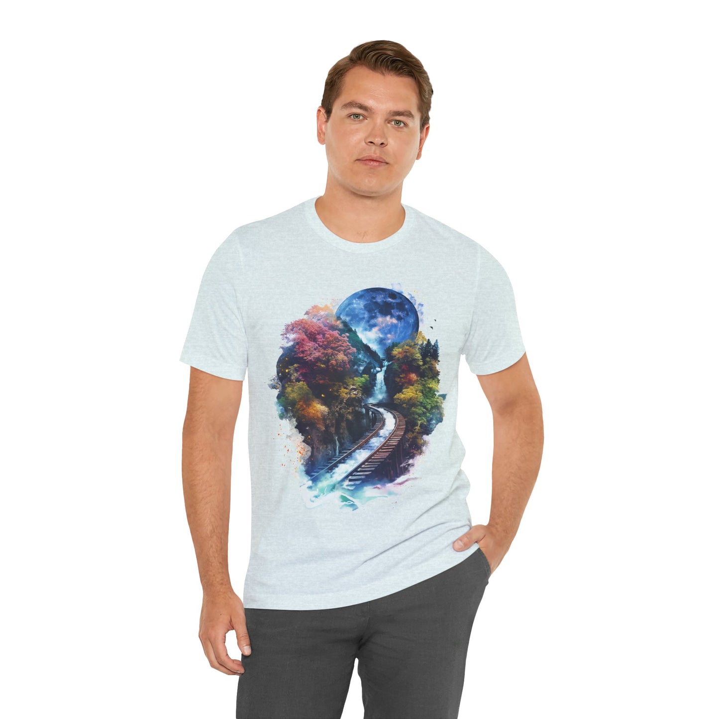Classic and Unisex T-Shirt with 3D Watercolor design - Lightweight Fabric Tee