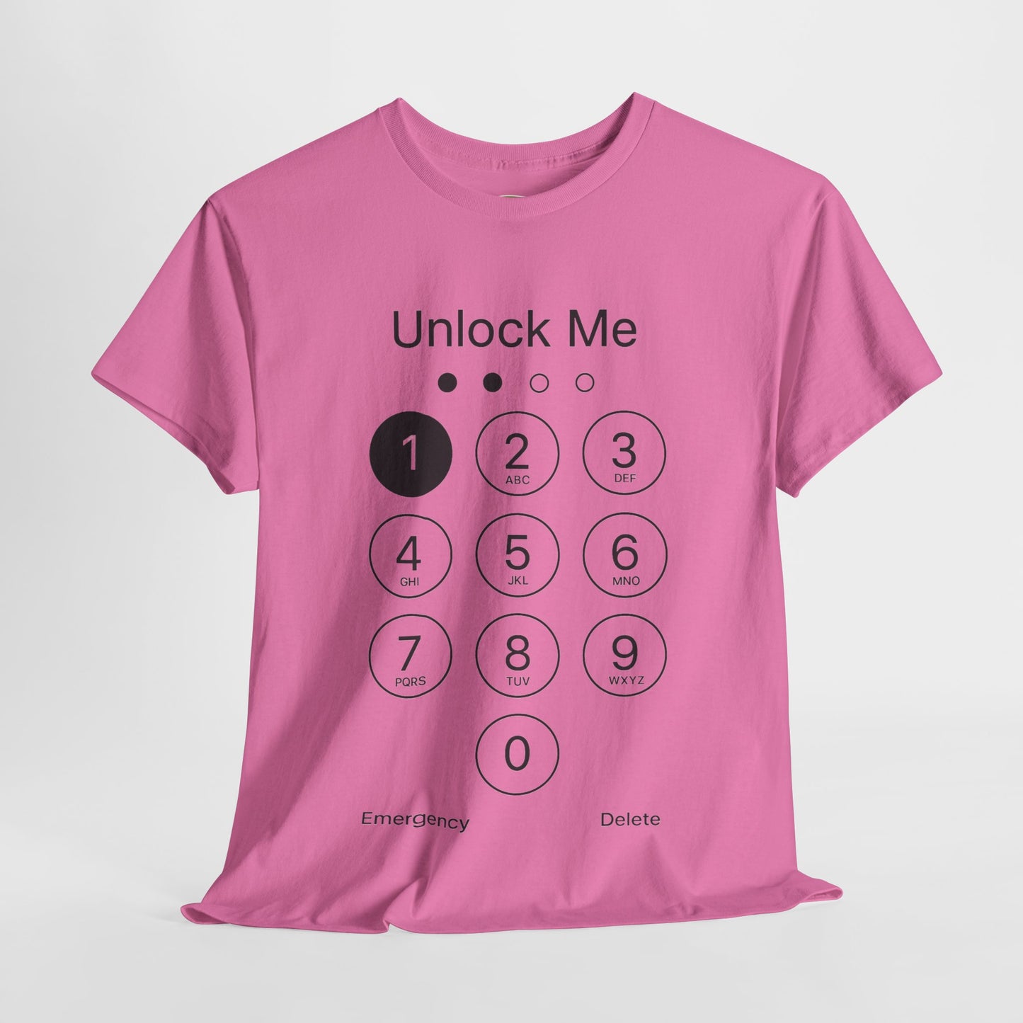 Unlock Me Graphic Tee, Funny T-Shirt for Tech Lovers, Casual Wear, Gift for Birthdays, Tech-themed Apparel, Unisex Heavy Cotton Tee