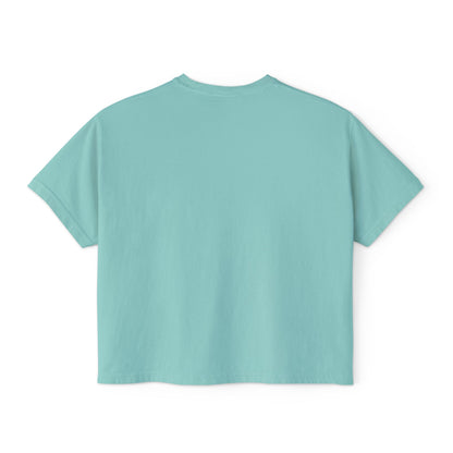 Boho Floral Women's Boxy Tee - Artistic Graphic T-Shirt for Everyday Style