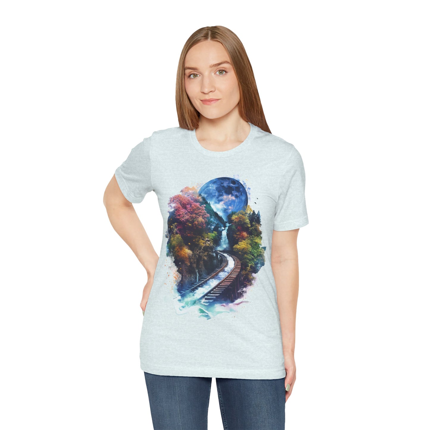 Classic and Unisex T-Shirt with 3D Watercolor design - Lightweight Fabric Tee