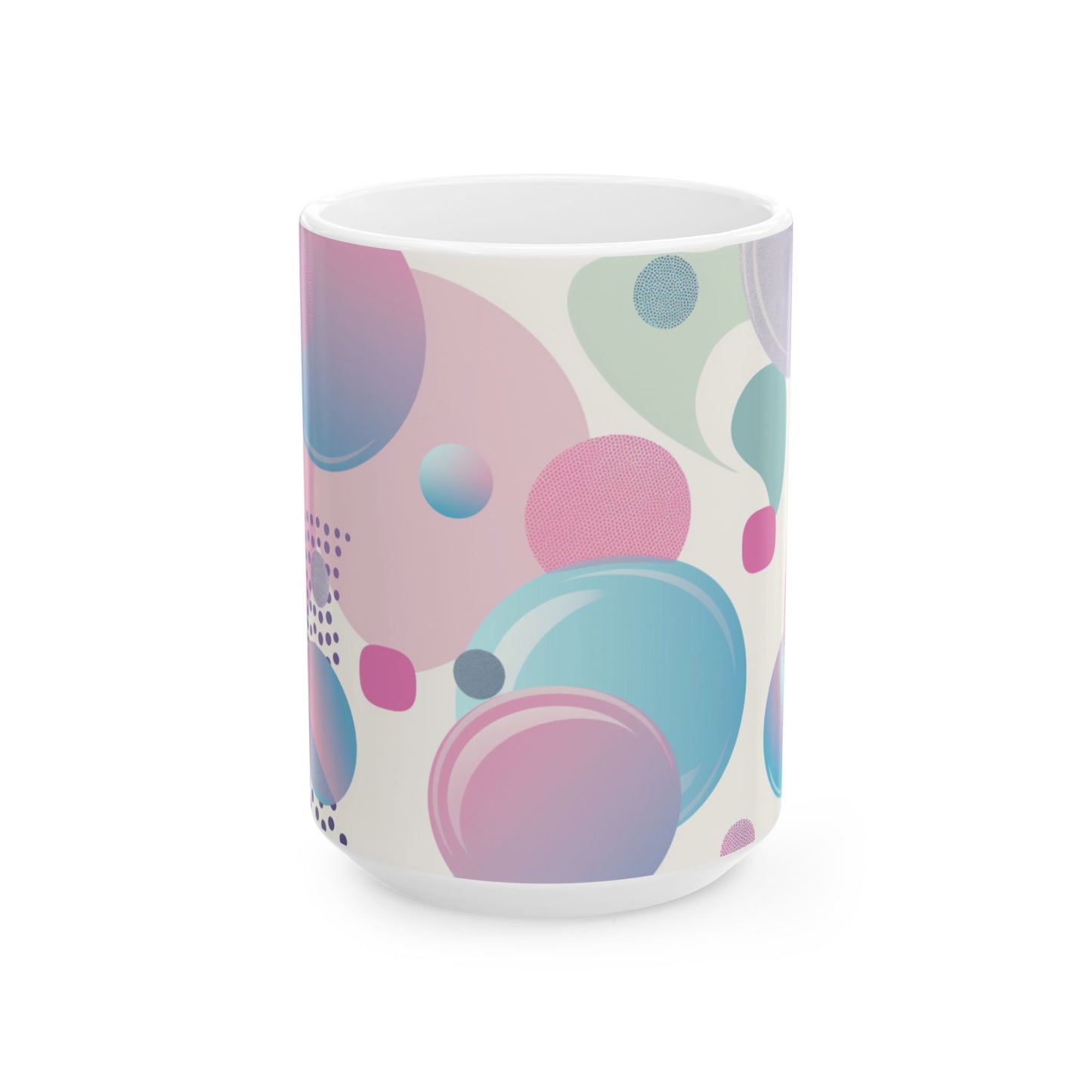 Bubbles Shapes Ceramic Mug - (11oz, 15oz)