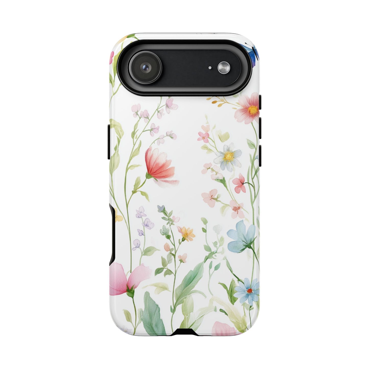 Watercolor Wildflower & Butterfly Phone Case - iPhone, Samsung, and Google case