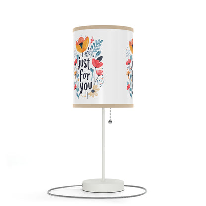 Floral Table Lamp - "Just For You" Design - Gift - Lamp on a Stand, US|CA plug - Table Lamps