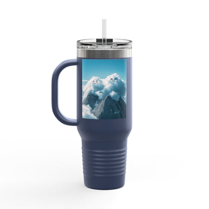 Insulated Travel Mug, 40oz - Cloud Smiles Design Insulated Mug