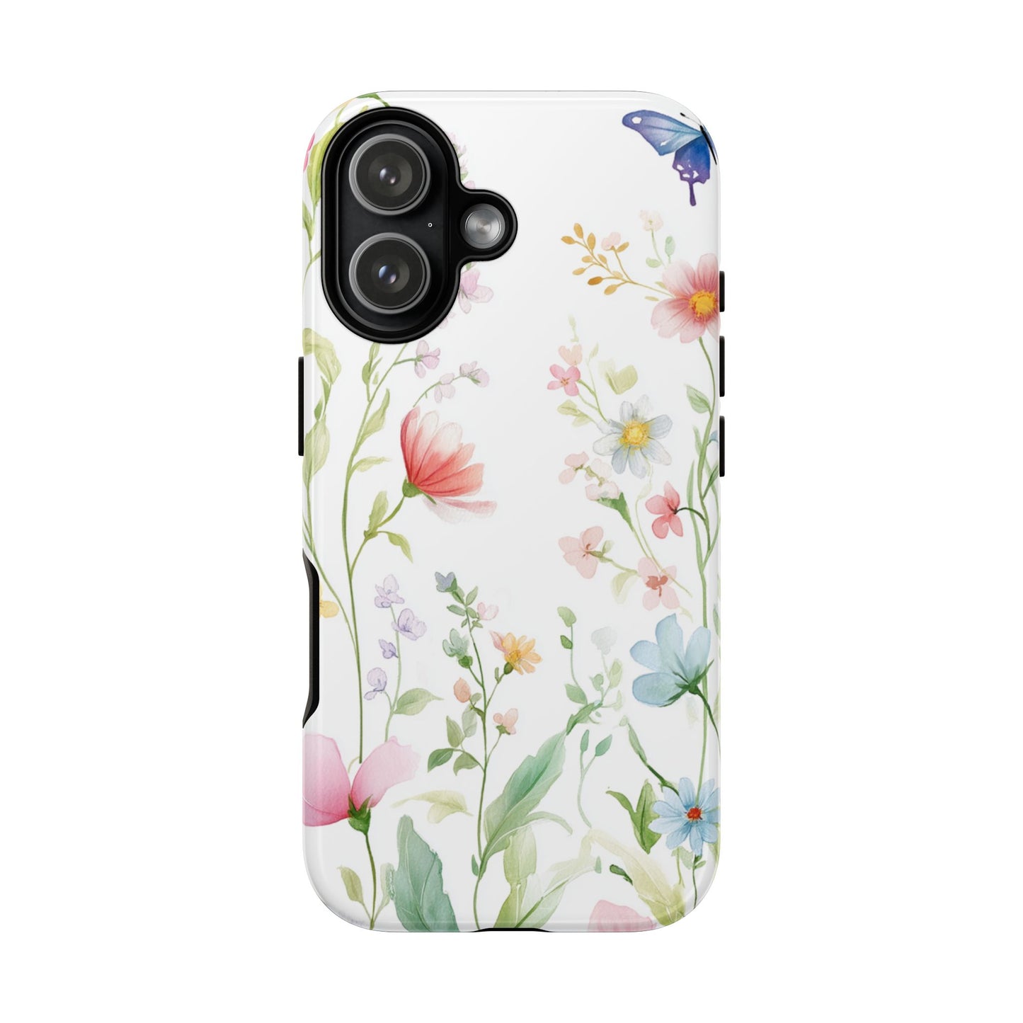 Watercolor Wildflower & Butterfly Phone Case - iPhone, Samsung, and Google case