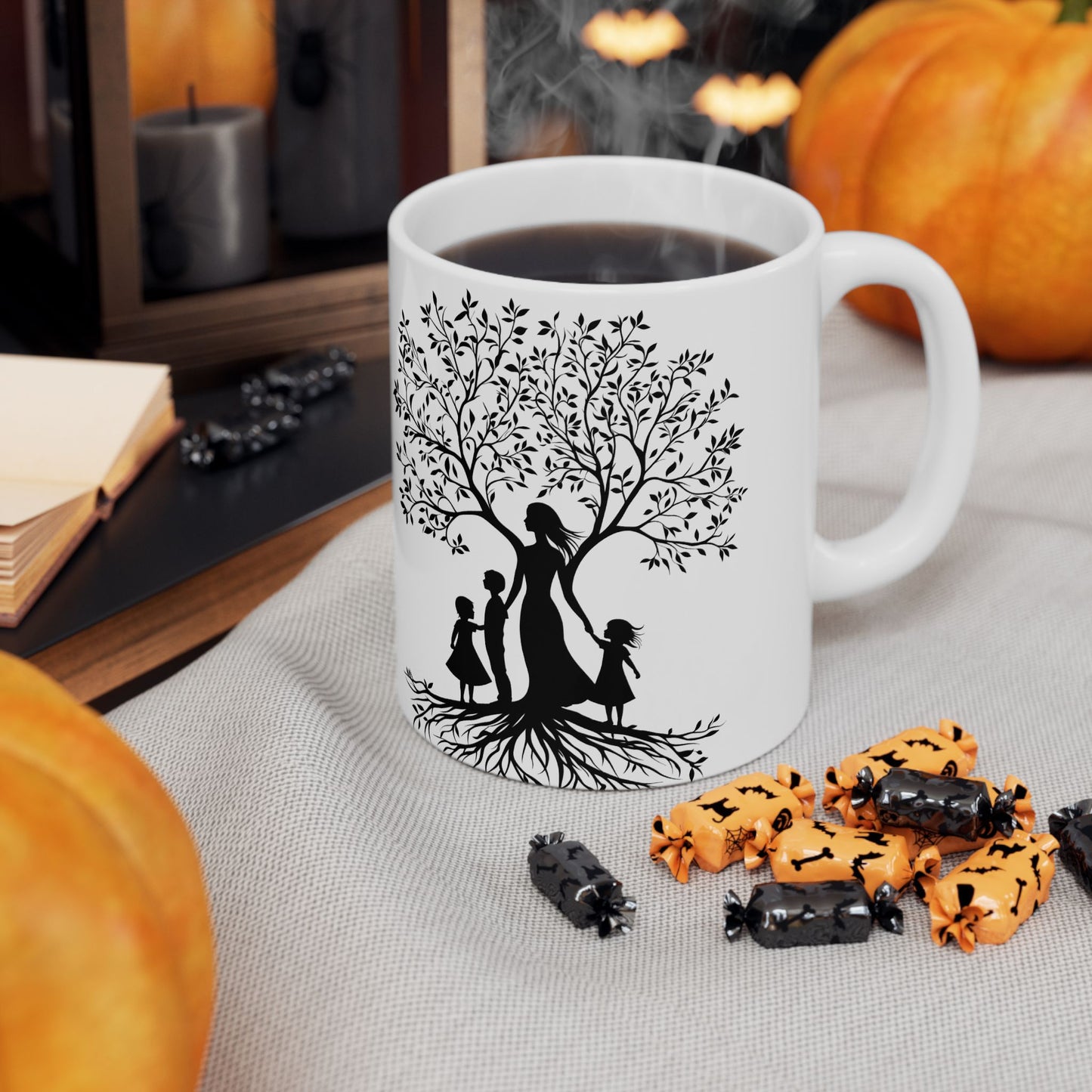 Whimsical Tree Silhouette Ceramic Mug - Perfect for Nature Lovers and Gift Giving - Mother's day gift - Birthday Gift
