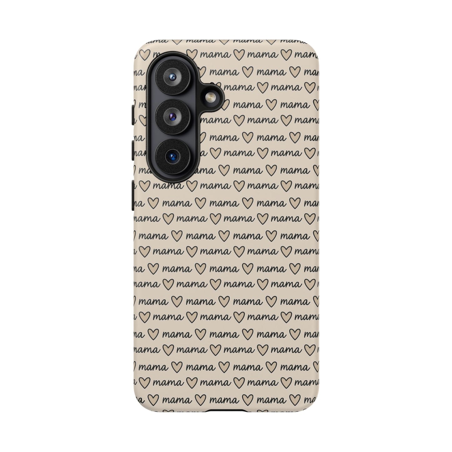 Mama Script Heart Pattern Phone Case