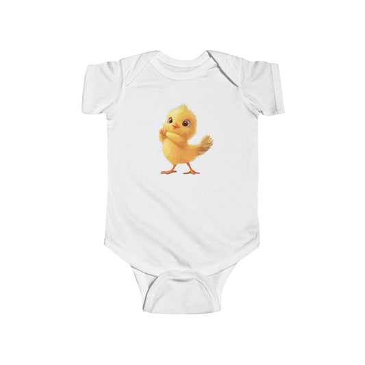 Cute Chick Infant Bodysuit - Adorable Baby Clothing for Spring Celebrations - Infant Fine Jersey Bodysuit