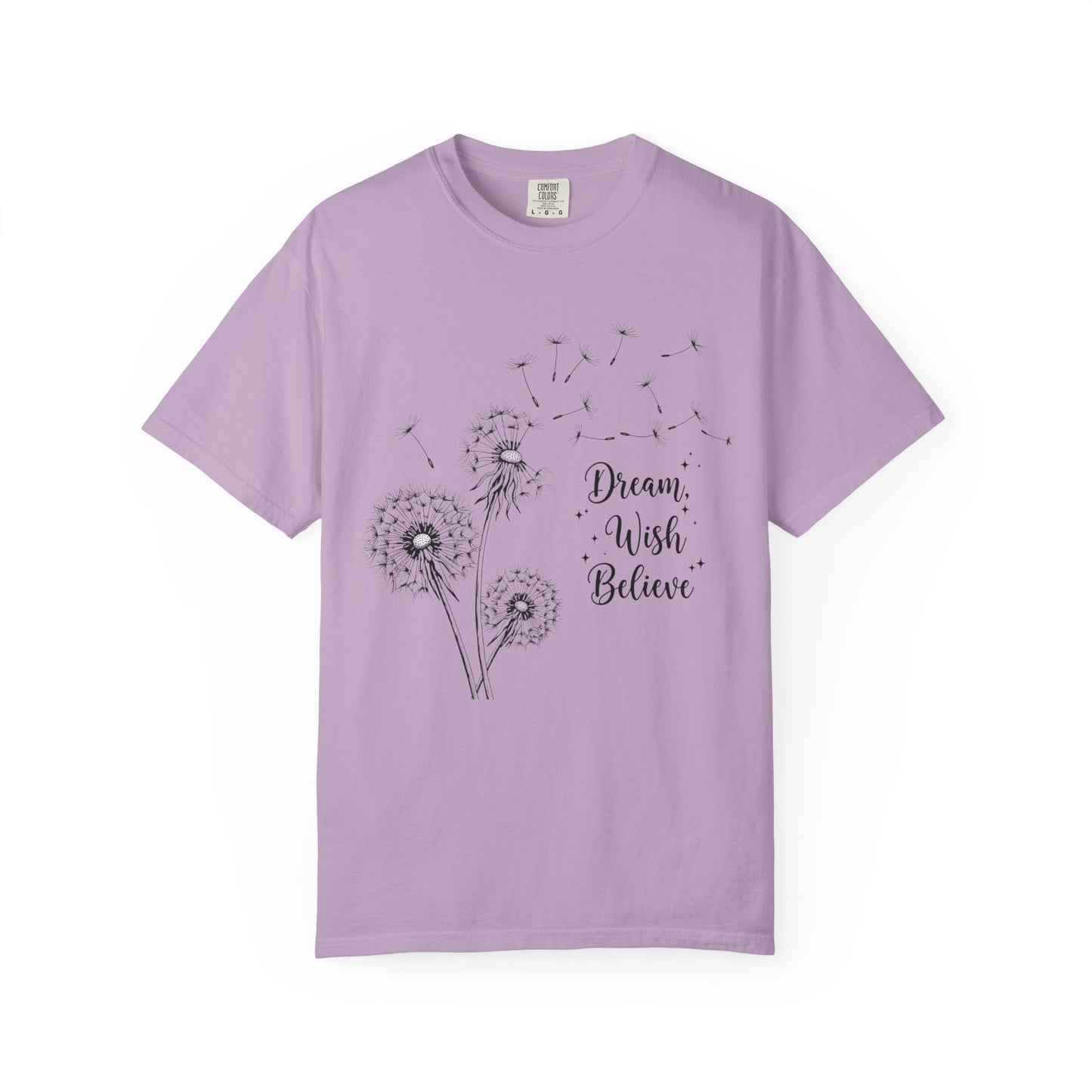 Inspirational Dandelion T-Shirt - Dream, Wish, Believe - Gift Tee