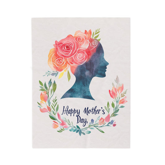 Mother's Day Floral Velveteen Plush Blanket