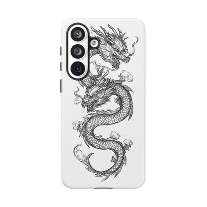 Dragons Phone Cases - Black Ink Tattoo Design of Dragons Tough Cases