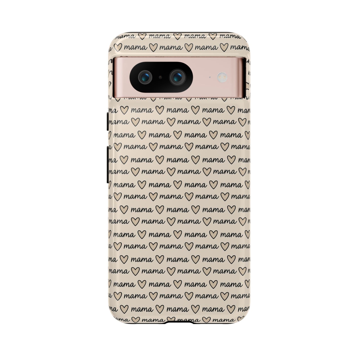 Mama Script Heart Pattern Phone Case