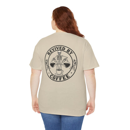 Revived by Coffee Unisex Heavy Cotton Tee - Perfect for Coffee Lovers